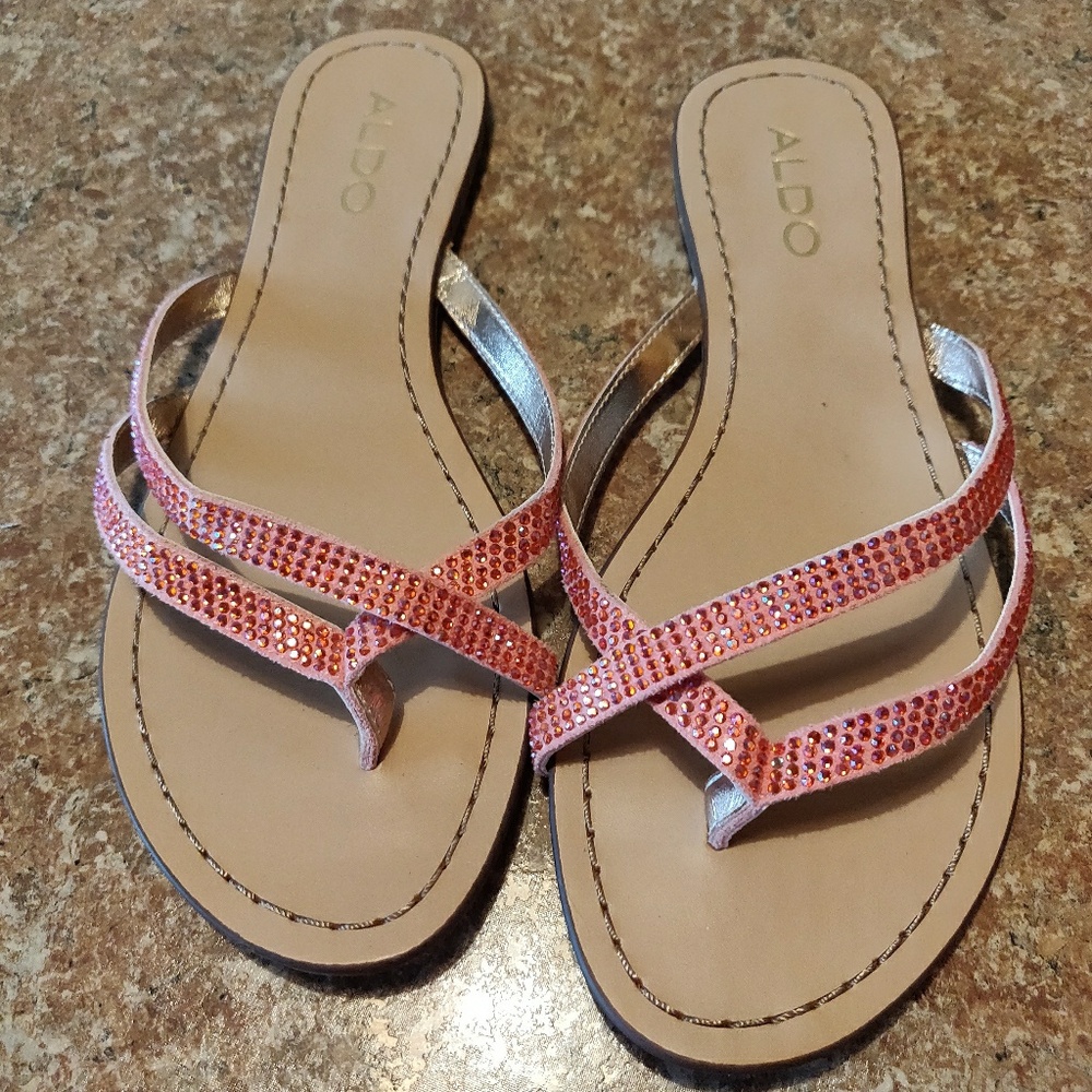Aldo Sparkle Flip Flops